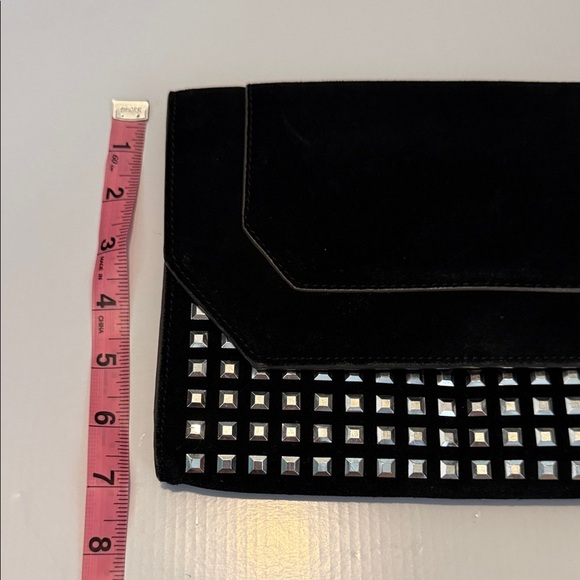 BCBGMaxAzria Black Clutch with Silver Accents